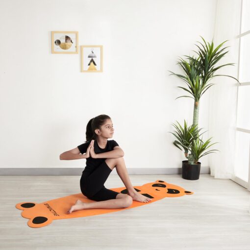 Amazon Brand - Symactive 4 Mm Anti-Skid Lightweight Ldpe Printed Yoga Mat With A Carrying Strap For Kids For Workout, Yoga And Fitness (Orange, 2X5 Ft, Panda), Pink - Thick Yoga Mats - Image 6