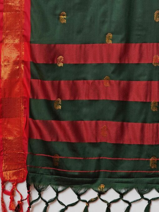 Satrani Women's Banarasi Jacquard Kanjivaram Silk Saree with Unstitched Blouse Piece - Kancheepuram Vrk Silks - Image 5