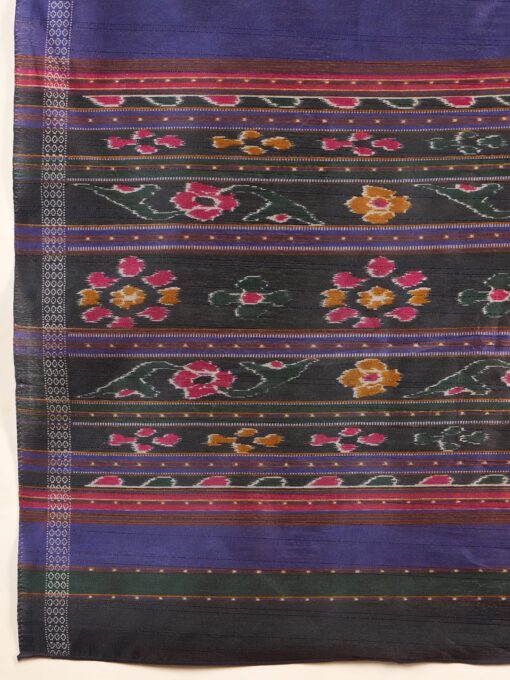 SAREE MALL Women's Bhagalpuri Silk Ikat Printed Saree With Unstitched Blouse (34WOM34901_HS_Parent) - Kancheepuram Vrk Silks Hyderabad - Image 7