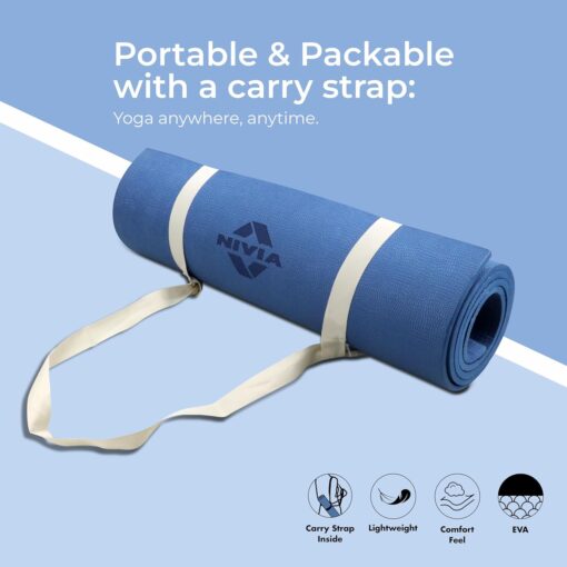 Nivia Spark EVA Yoga Mat for Men & Women, Exercise Mat for Home Workout, Gym Exercise Mat (6mm Thickness) Navy Blue - Top-Rated Yoga Mats - Image 4