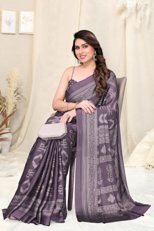MIRCHI FASHION Women's Chiffon Block Printed Saree with Blouse Piece - Kancheepuram Vrk Silks Karimnagar Photos - Image 2
