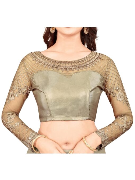 AKHILAM Women's And Girls Embroidery Lace & Sequence Embroidery Chiffon Saree With Unstitched Blouse Piece - Kancheepuram Vrk Silks Hyderabad - Image 6