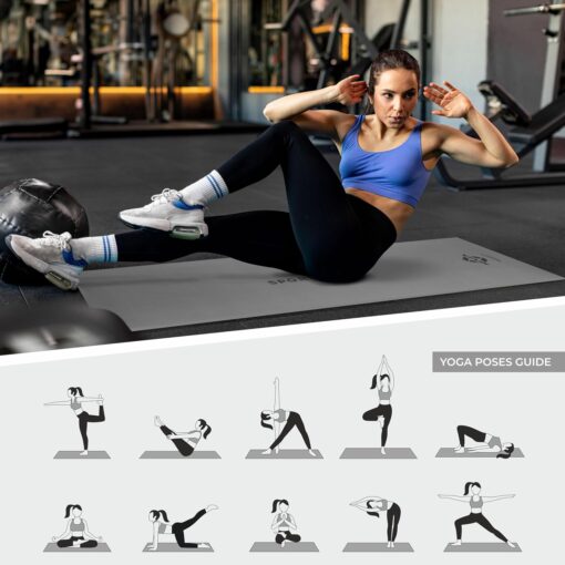 Nivia Anti Skid Yoga Mat for Men & Women, Exercise Mat for Home Workout, Yoga Mat for Women, Gym Exercise Mat (4mm Thickness) Grey Ethylene Vinyl Acetate - Printed Yoga Mats - Image 4
