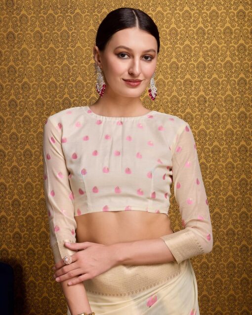 SWORNOF Womens Linen Silk Saree | Saree for Women With Unstitched Blouse | Saree with Blouse Piece | Soft and Skin Friendly - Jimmy Choo Saree Meesho Under 500 - Image 7