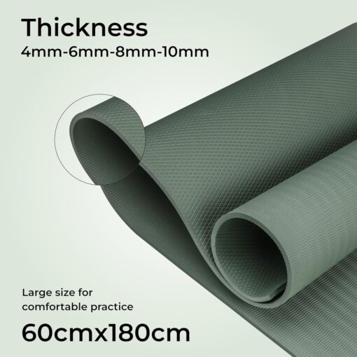 Nivia Anti Skid Yoga Mat for Men & Women, Exercise Mat for Home Workout, Yoga Mat for Women, Gym Exercise Mat (8mm Thickness) Military Green - Best Yoga Mats India - Image 5