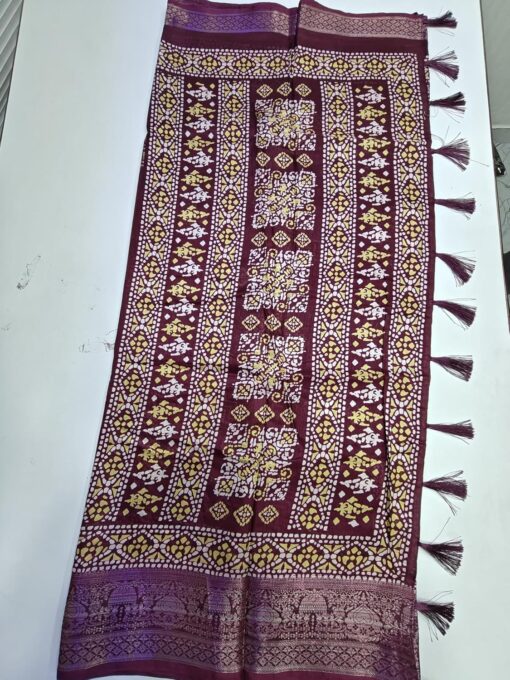 J 6 Designers New Printed Dola Silk Saree with Blouse | Perfect for Festive Occasions | Dola Silk | Silk Saree | Cotton Silk Saree | Silk Saree Collection. - Jimmy Choo Saree Myntra Under 1500 - Image 4