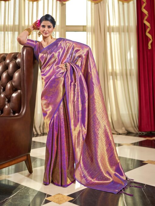 SWORNOF Womens Kanjivaram Banarasi Silk Saree Kanchipuram Patola saree - Jimmy Choo Saree Myntra Under 1500 - Image 4