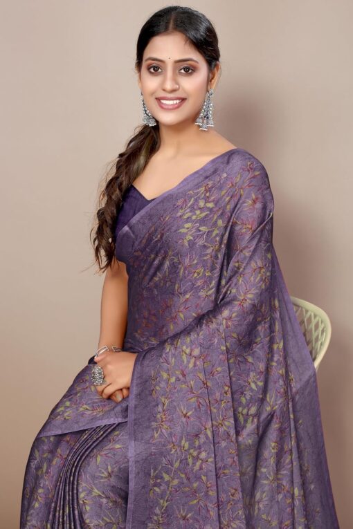 MIRCHI FASHION Women's Chiffon Floral Printed Saree with Blouse Piece - Jimmy Choo Saree Myntra Under 1500 - Image 2