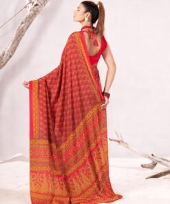 Garden Vareli Crepe Saree with Unstitched Blouse Piece - Jimmy Choo Saree Myntra Wholesale - Image 3