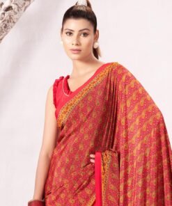 Garden Vareli Crepe Saree with Unstitched Blouse Piece - Jimmy Choo Saree Myntra Wholesale - Image 4