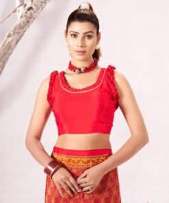 Garden Vareli Crepe Saree with Unstitched Blouse Piece - Jimmy Choo Saree Myntra Wholesale - Image 6
