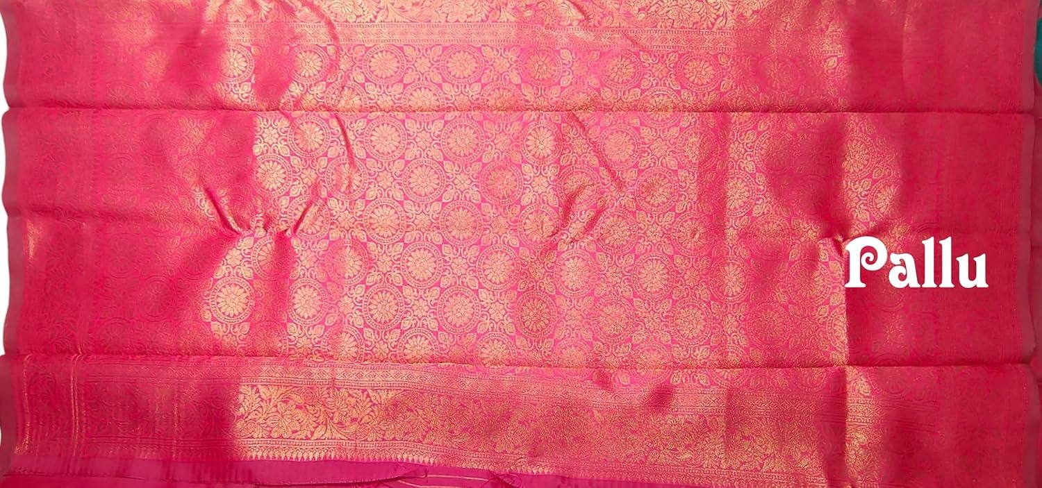 SREE KUMARAN Women's Kanchipuram Silk Pure Pattu Sarees With Blouse (VSK138-2) - Jimmy Choo Saree Price - Image 3