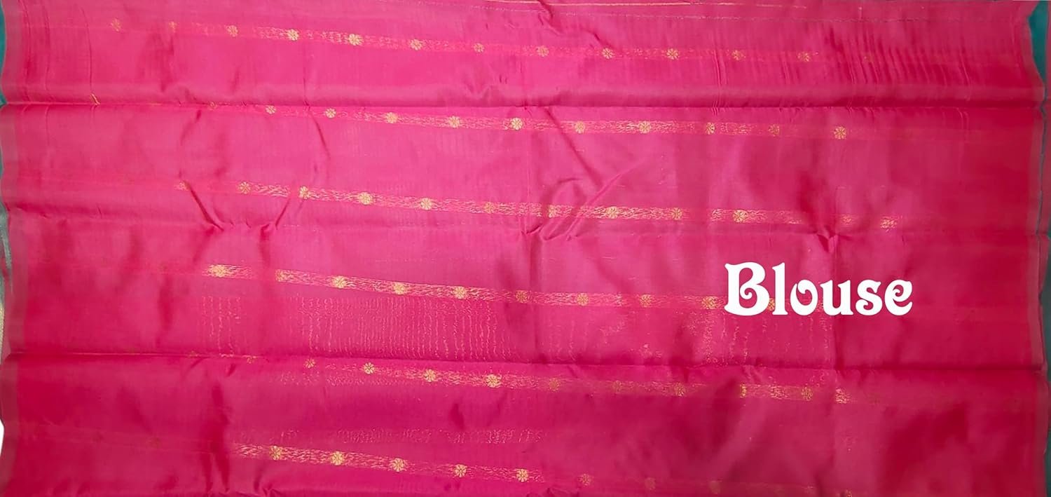 SREE KUMARAN Women's Kanchipuram Silk Pure Pattu Sarees With Blouse (VSK138-2) - Jimmy Choo Saree Price - Image 4