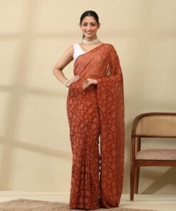 Garden Vareli Lock Chiffon Floral Saree - Jimmy Choo Saree Myntra Wholesale - Image 2