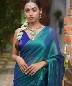 Alternative view of Rainbow Clothing,Womens Soft Tissue Silk Solid Saree,|166 - Jimmy Choo Saree Meesho Sale