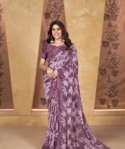 Alternative view of VARNI FABRICS Women’s Printed Saree | Georgette/Linen Blend | Ready-to-Wear & Regular Style | With Unstitched Blouse Piece | Suitable for Daily, Office Use - Jimmy Choo Saree Original Price In India