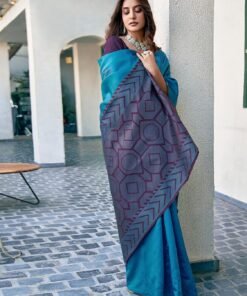 SAMAH Women's Banarasi Silk Saree with Unstitched Blouse Piece - Original Jimmy Choo Saree Price In Nepal - Image 3