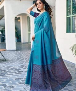 SAMAH Women's Banarasi Silk Saree with Unstitched Blouse Piece - Original Jimmy Choo Saree Price In Nepal - Image 2